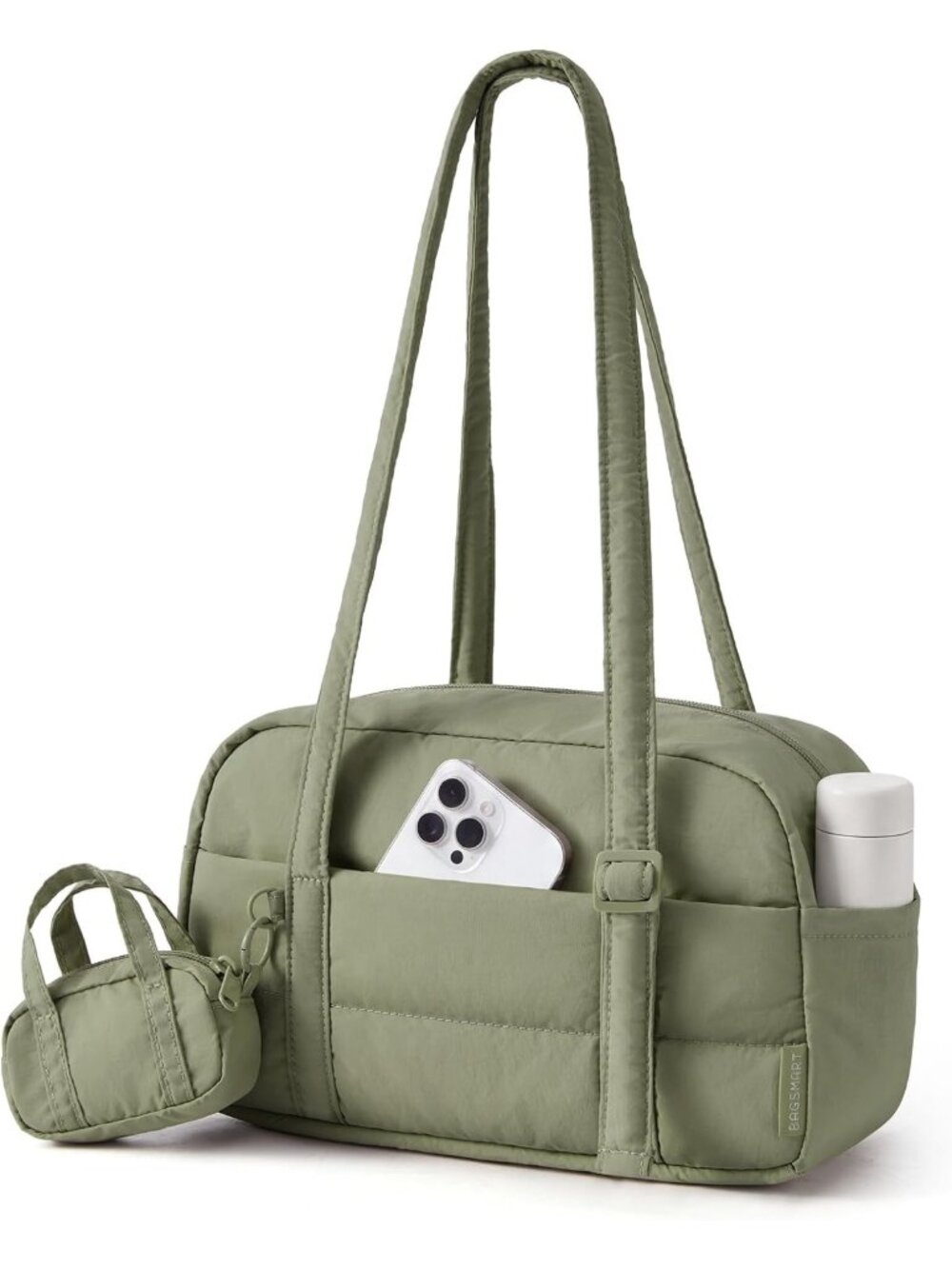 Lightweight Puffer Shoulder Bag for Women | Small Tote Handbag | Stylish